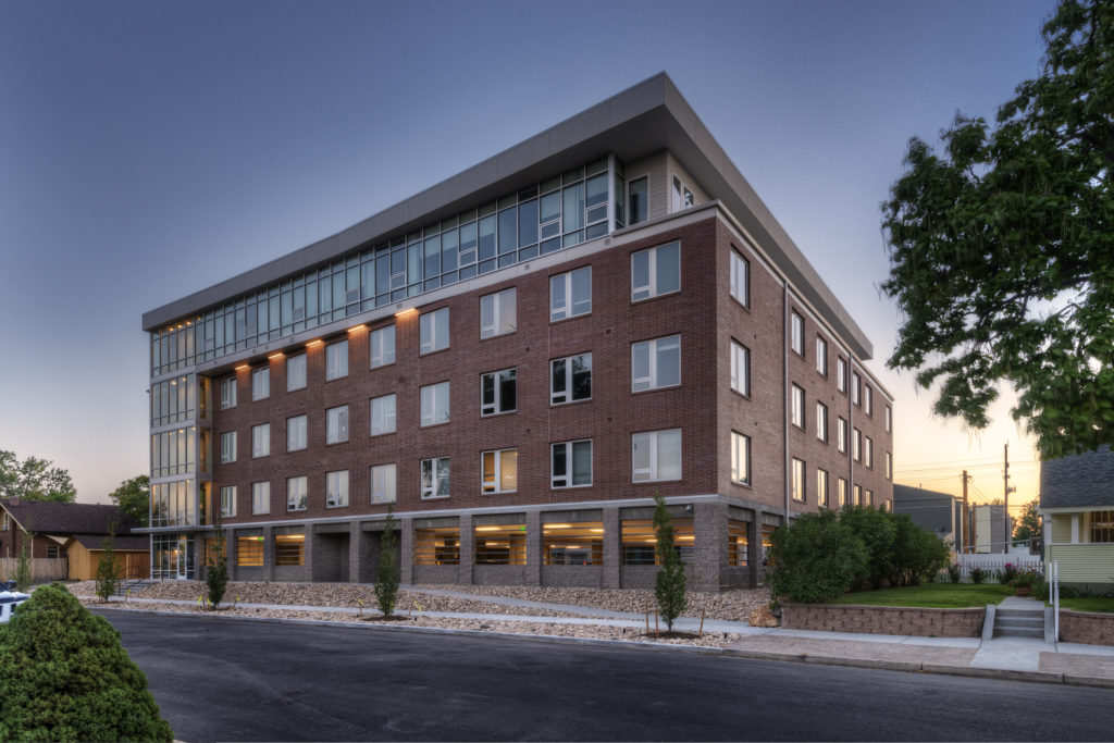 Wood frame apartment over concrete podium Denver Colorado Apartment Architect