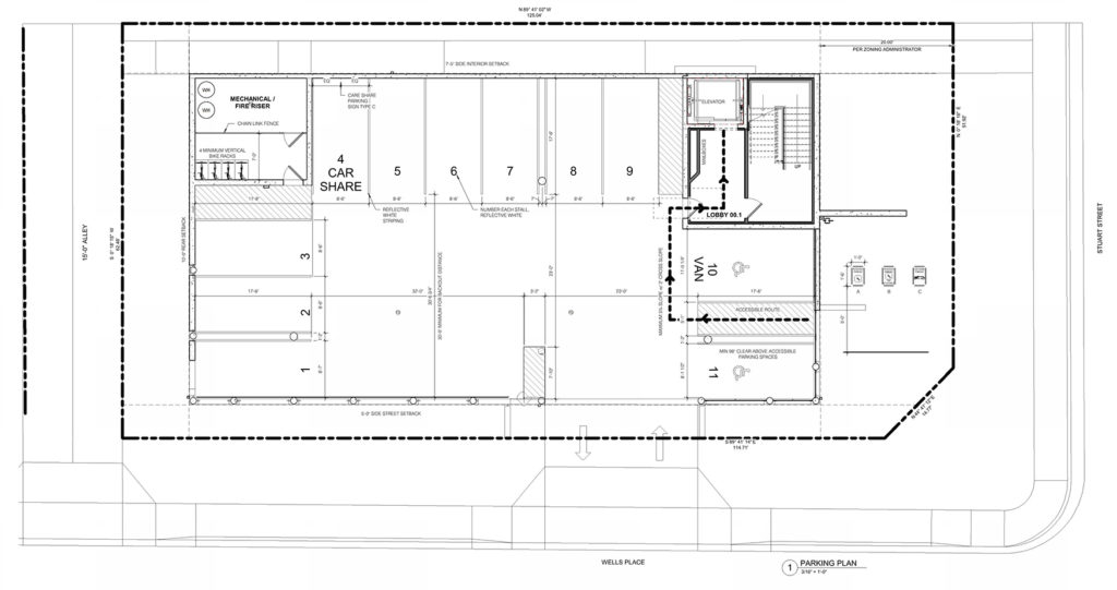 podium parking layout